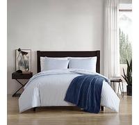 Eddie Bauer - Set copripiumino per letto matrimoniale, set di biancheria da letto in cotone con federe abbinate, casual Home D cor (blu navy a righe ticchettio, Queen)
