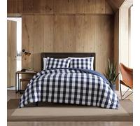 Eddie Bauer - Set copripiumino queen size, biancheria da letto reversibile in cotone con federe abbinate, elegante decorazione per la casa a quadri (Lake house Blue, Queen)