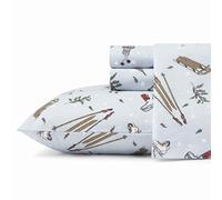 Eddie Bauer Set di Biancheria da Letto in Flanella di Cotone, Spazzolato per Una Maggiore Morbidezza, Arredamento Domestico Accogliente, Giorni di Neve, Completo