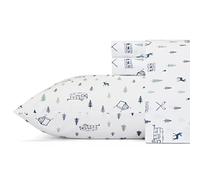 Eddie Bauer Set biancheria da letto percalle cotone Crisp & Cool Campout Blu scuro/bianco Twin XL