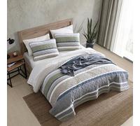 Eddie Bauer Set di biancheria da letto reversibile in cotone, per tutte le stagioni, arredamento per la casa, salmone a scala, beige, queen size