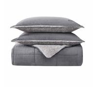 Eddie Bauer | Set di biancheria da letto ultra morbida e accogliente, in sherpa reversibile con federe coordinate, 100% pile di poliestere, grigio, regina