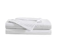 Eddie Bauer - Set di lenzuola, biancheria da letto di lusso in percalle di cotone con federa coordinata, fresco e fresco, completamente elasticizzato (Arden Stripe Grey, Twin)