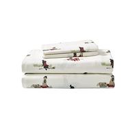 Eddie Bauer - Set di lenzuola doppie, biancheria da letto in flanella di cotone caldo traspirante con tasche profonde, spazzolato per una maggiore morbidezza, accogliente decorazione per la casa,