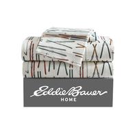 Eddie Bauer - Set di lenzuola matrimoniali in flanella di cotone spazzolato per una maggiore morbidezza, per un arredamento accogliente (Ski Line