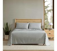 Eddie Bauer - Set di lenzuola per letto king size, lenzuola fresche e fresche con un percalle di cotone naturalmente liscio al tatto, federe coordinate e lenzuolo con angoli con tasca profonda (verde