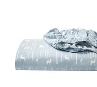 Eddie Bauer - Set di lenzuola queen size, flanella di cotone, spazzolato per una maggiore morbidezza, accogliente decorazione per la casa (foresta di betulla, matrimoniale)