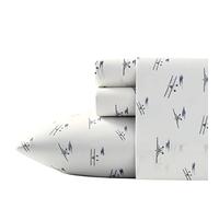 Eddie Bauer Sheet Set di Biancheria da Letto in Percalle di Cotone, Fresco, Elegante Decorazione per la casa, Sea Planes Bianco/Rosso/Blu, King, 3 unità
