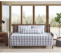 Eddie Bauer Trapunta Set-100, Reversibile, Biancheria da letto di peso medio con Sham(s) coordinati, Cotone, Grigio, Daybed