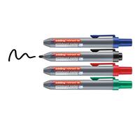 edding 12 Retract whiteboard marker - black, red, blue, green - set of 4 - round