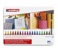 Edding scatola metallica con 20 colpi 1200 - punta rotonda - 1 mm - corsa - inchiostro a base acqua