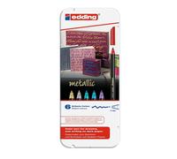 edding 1200 metallic colour pen - multi-coloured - 6 pens - round nib 1-3 mm - g