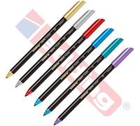 Edding 1200 pennarelli speciali per scrittura, pittura e marcatura, per scrittura a mano, larghezza del tratto: 1 mm, oro, argento, rosso, blu, verde, viola, [set metallico], 6 pezzi