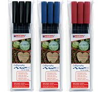 Edding 1255 Penna per calligrafia - Colori: nero, rosso carminio e blu - Ideale per calligrafia e lettering su quasi tutte le superfici - Made in Germany