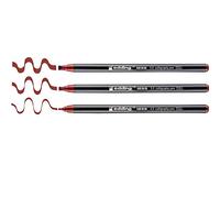 edding 1255 Pennarello punta calligrafica; Set 3 pz.; Colore cremisi; Tratti 2,0 mm, 3,5 mm, 0,5 mm