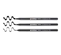 edding Pennarello 1255/3S punta calligrafica – Set 3 pz. nero tratti 0,5/2,0/3,5 mm