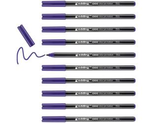 edding 1300 feltro da colorare fine punta media - viola - 10 penne - punta tonda 2 mm - per disegnare e scrivere - per la scuola, mandalas, doodling, bullet giornali