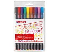 Confezione da 10 pennarelli Edding 1340 Brush - Punta flessibile - Tratto da 1 a 3 mm - Inchiostro a base d'acqua - Colori asso