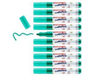 edding 14 FUNTASTICHE - 10 pennarelli colorati per bambini - verde - pennino rotondo 3 mm - per colorare divertimento su carta e cartoncino chiari - lavabili da pelle e tessuti