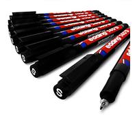 Edding 140S - Penna permanente, punta superfine da 0,3 mm, confezione da 10, colore: Nero