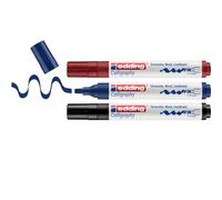 Edding 1455 4-1455-3 - Set di 3 penne calligrafiche da 1 a 5 mm, colore: Blu acciaio/Nero/Cremisi