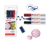 Edding 1455 4-1455-3 - Set di 3 penne calligrafiche da 1 a 5 mm, colore: Blu acciaio/Nero/Cremisi