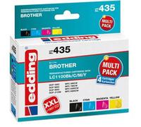 cartucce per stampante edding EDD-435 nero ciano magenta giallo compatibili con Brother LC-1100BK/C/M/Y set di 4