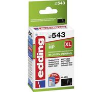 edding Cartuccia d'inchiostro EDD-543, cartuccia singola, nero, 21 ml, resa 590 pagine, sostituisce HP 302XL (F6U68AE)