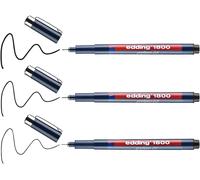Edding 1800 Profipen Fineliner Astuccio Di 3 Penne 0.1mm 0.3mm 0.5mm