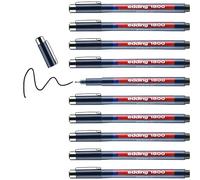 edding 1800 Profipen, Nero, 10Pz, Larghezza Linea 0.7 Mm, Fineliner per Scrittura Precisa, Schizzi e Disegno Tecnico, Punta Fine, Incamiciata in Metallo