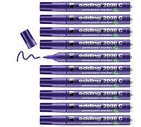 edding 2000 C Pennarello permanente - viola - 10 penne - punta rotonda 1,5-3 mm - asciuga rapidamente - resiste all'acqua e alla pulizia - per cartone, plastica, legno, metallo - pennarello universale
