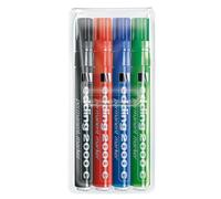 edding 2000C Permanent Marker Bullet Tip 1.5-3mm Line Assorted Colours (Pack 4)