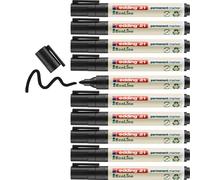 edding 21 Marcatore Permanente Ecoline, Nero, 10 Pezzi, Punta Tonda 1,5-3 Mm, Im