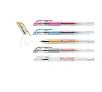 edding 2185 Roller inchiostro gel - oro, argento, bianco, blu metallizzato, rosa metallizzato - custodia da 5 -,7 mm - penna gel per scrivere, disegnare, per mandala, bullet journals - roller gel,