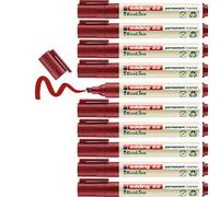 Edding 22 Ecoline Marcatore Permanente, Rosso, 10Pz, Punta a Scalpello 1-5 Mm, I