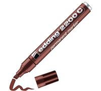edding 2200 C Marcatore permanente - marrone - 1 penna - punta smussata 1-5 mm - asciuga rapidamente - resiste all'acqua e alla pulizia - per cartone, plastica, legno, metallo - pennarello universale