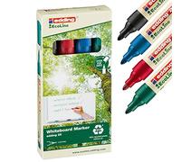 EDDING - E-28-4 - Marcatore per lavagne bianche 28 EcoLine - punta conica 1,50 - 3,00 mm - Edding - astuccio 4 pezzi - 77290 - Conf. da 1 Pz. - E-28-4