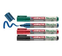 edding 29 Ecoline Marcatore per Lavagne Bianche, Nero, Rosso, Blu, Verde, Set 31Pz Penne per Lavagne Bianche, Punta a Scalpello 1-5 Mm, Penna per Lavagne Bianche a Secco
