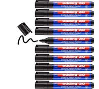 edding 30 brilliant paper marker - black - 10 waterproof permanent markers - rou