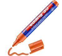 edding 30 pennarelli a inchiostro lucido, colore arancione, 1 pennarello permanente impermeabile, punta rotonda, 1,5-3 mm, colore brillante, stabile alla luce su carta, cartone, plastica, metallo,