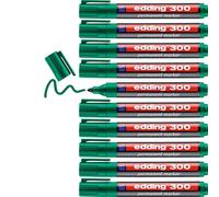 edding 300 Marcatore Permanente, Verde, 10Pz, Punta Tonda 1.5-3 Mm, Pennarelli I