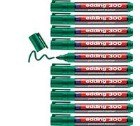 edding 300 Marcatore Permanente, Verde, 10Pz, Punta Tonda 1.5-3 Mm, Pennarelli I