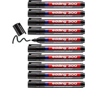 Edding 300 Pennarello Permanente 1.5-3mm Punta A Bullo Nera Confezione Da 10
