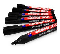 Edding 300 Pennarello Permanente Nero Punta A Dardo 1.5-3mm Confezione Da 6