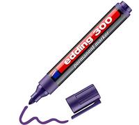 edding 300 Pennarello permanente - viola - 1 penna - punta rotonda 1,5-3 mm - asciuga rapidamente, resistente all'acqua e agli sfregamenti - per cartone, plastica, legno, metallo, vetro