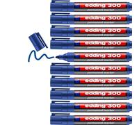 edding 300 permanent marker - blue - 10 pens - round tip 1.5-3 mm - waterproof,
