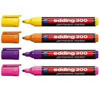 edding 300 pennarello indelebile, colore: Nero 1.5-3mm Yellow