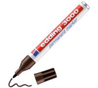 edding 3000 pennarelli indelebili - marrone scuro - 1 penna - punta rotonda 1,5-3 mm - pennarelli permanenti ad asciugatura rapida - impermeabili, a prova di sbavature - per cartone, plastica, legno,