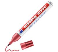 edding 3000 pennarelli indelebili - rosso carminio - 1 penna - punta rotonda 1,5-3 mm - pennarelli permanenti ad asciugatura rapida - impermeabili, a prova di sbavature - per cartone, plastica, legno,