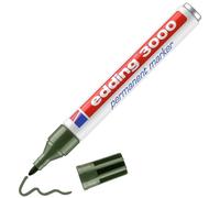 edding 3000 pennarelli indelebili - verde oliva - 1 penna - punta rotonda 1,5-3 mm - pennarelli permanenti ad asciugatura rapida - impermeabili, a prova di sbavature - per cartone, plastica, legno,